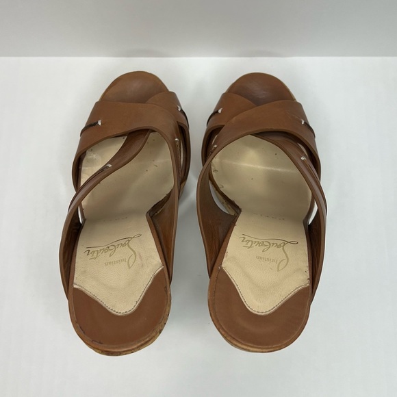 Christian Louboutin Brown Leather & Cork Covered Wedges. Size 8 - Picture 7 of 11